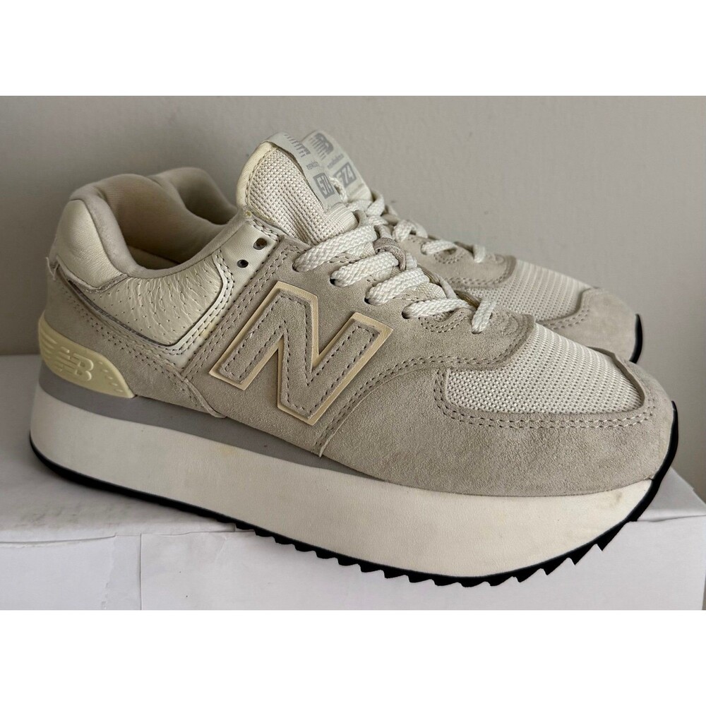 New Balance 574 Platform Sneakers Beige Women's Size 8.5B